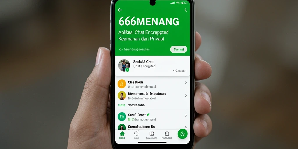 Tampilan antarmuka pengguna aplikasi Chat Encrypted 666MENANG.