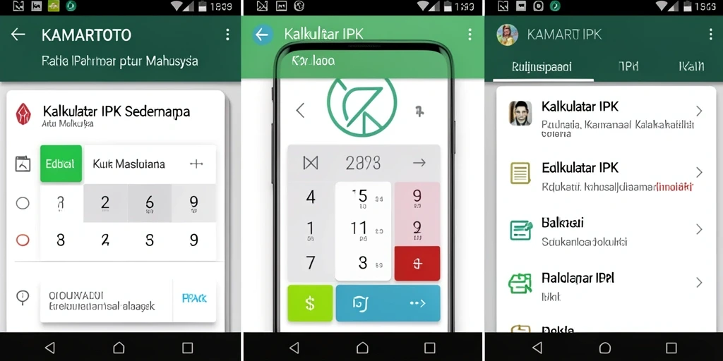 Antarmuka aplikasi KAMARTOTO untuk Kalkulator IPK yang mudah digunakan.