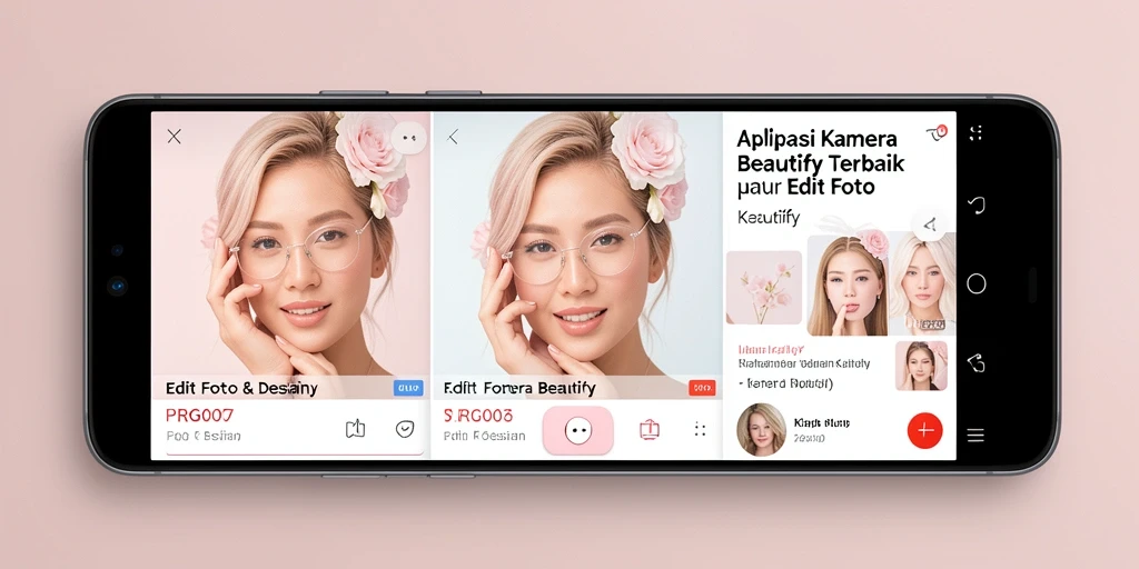 Antarmuka PRG007 yang menarik untuk edit foto dengan Kamera Beautify.