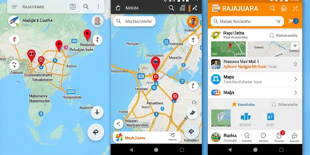 Tampilan antarmuka RAJAJUARA yang memudahkan navigasi mobil.