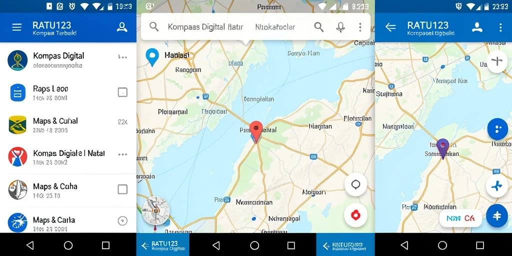 Antarmuka RATU123 yang intuitif dan fungsi kompas yang handal.