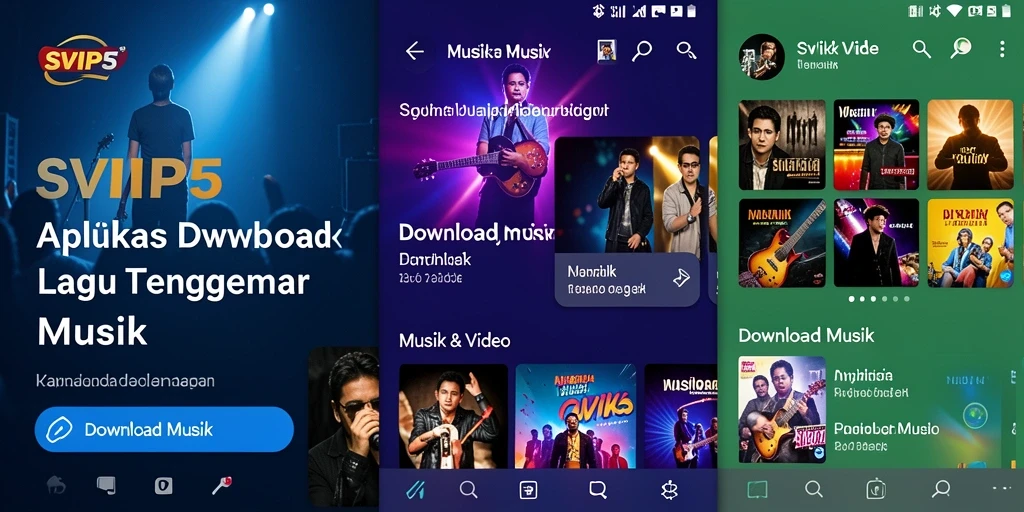 Tampilan antarmuka SVIP5 yang memudahkan pengguna untuk Download Musik.
